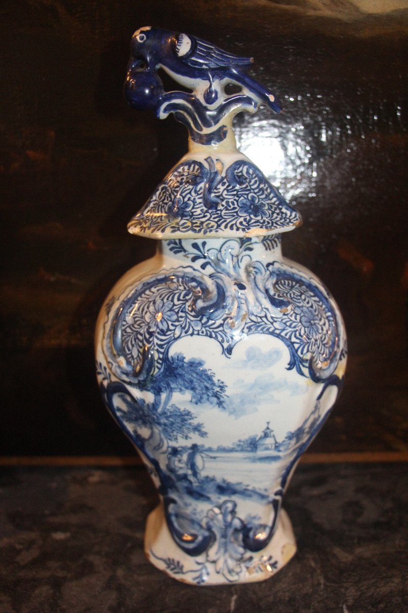 Set Of Five 18th Century Delftware Vases.-photo-1