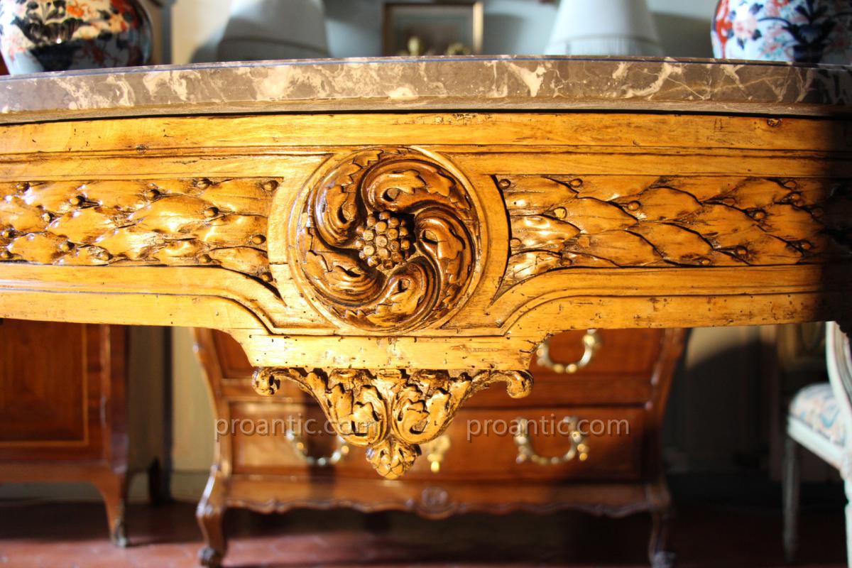 In Walnut Console Louis XVI, XVIII Century-photo-2