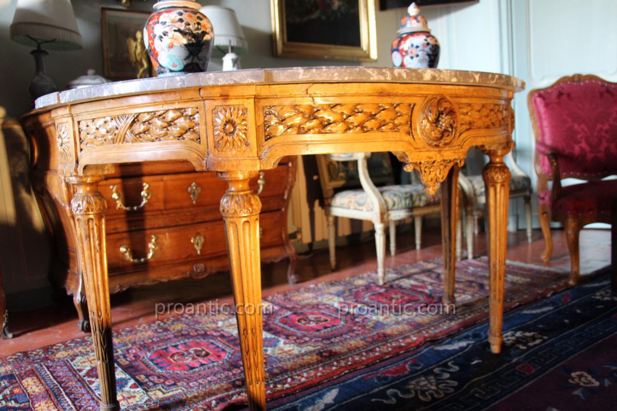 In Walnut Console Louis XVI, XVIII Century-photo-3