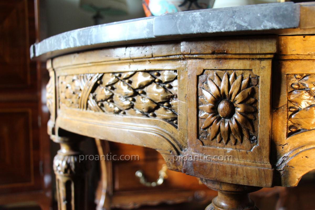 In Walnut Console Louis XVI, XVIII Century-photo-6