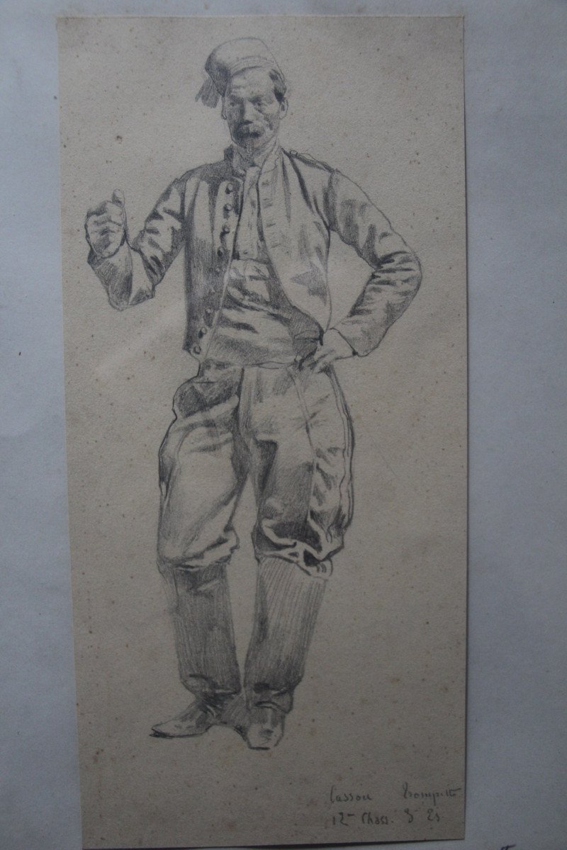 Suite de six dessins à la mine de plomb - Charles-Dominique Lahalle (1834-1909)-photo-3