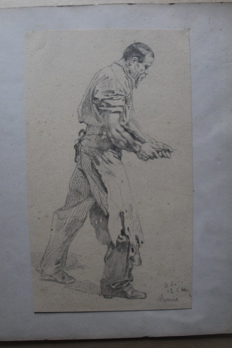 Suite de six dessins à la mine de plomb - Charles-Dominique Lahalle (1834-1909)-photo-1