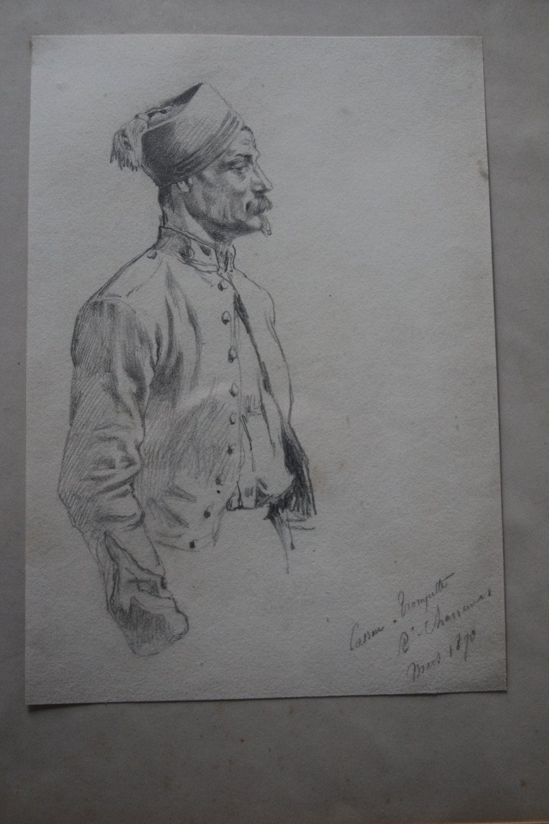 Suite de six dessins à la mine de plomb - Charles-Dominique Lahalle (1834-1909)-photo-2