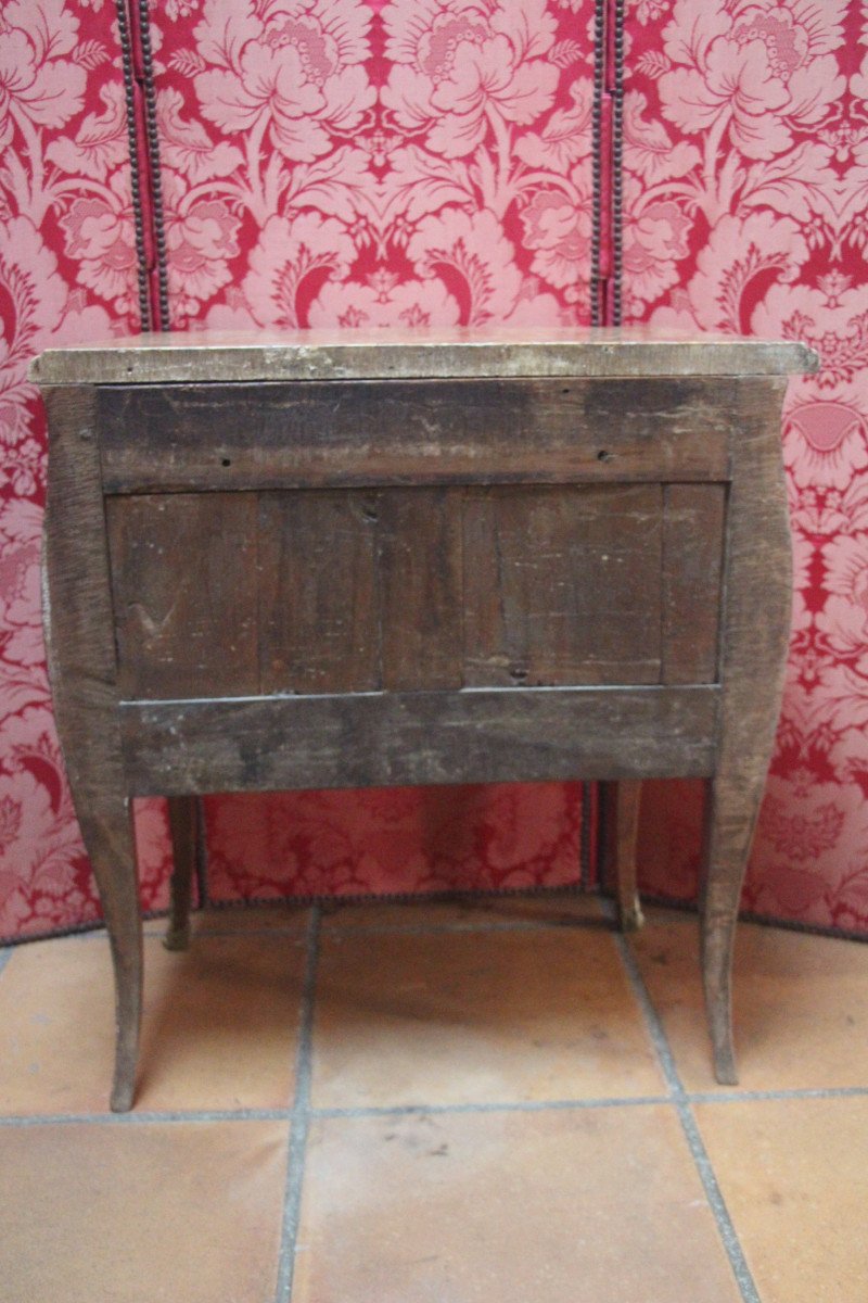 Commode d'entre-deux en bois de rose époque Louis XV, XVIIIe siècle.-photo-3