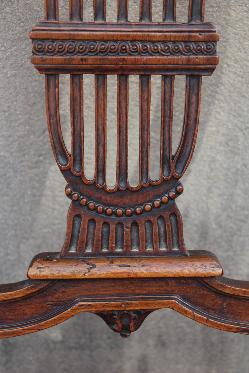 Set Of Four Chairs With Hot Air Balloon Backs, Louis XVI Period, 18th Century.-photo-3