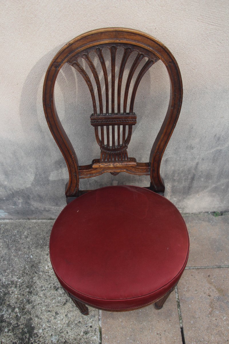 Set Of Four Chairs With Hot Air Balloon Backs, Louis XVI Period, 18th Century.-photo-1