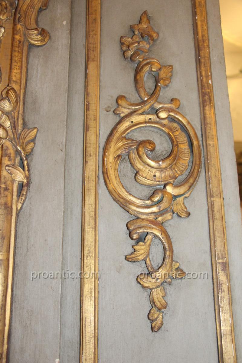 Trumeau Woodwork Richly Carved Gilded Wood, Eighteenth Time-photo-2