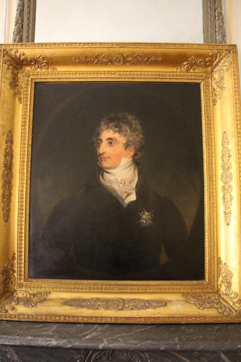 Portrait d'aristocrate , suiveur de Thomas Lawrence, début du XIXe siècle.-photo-2