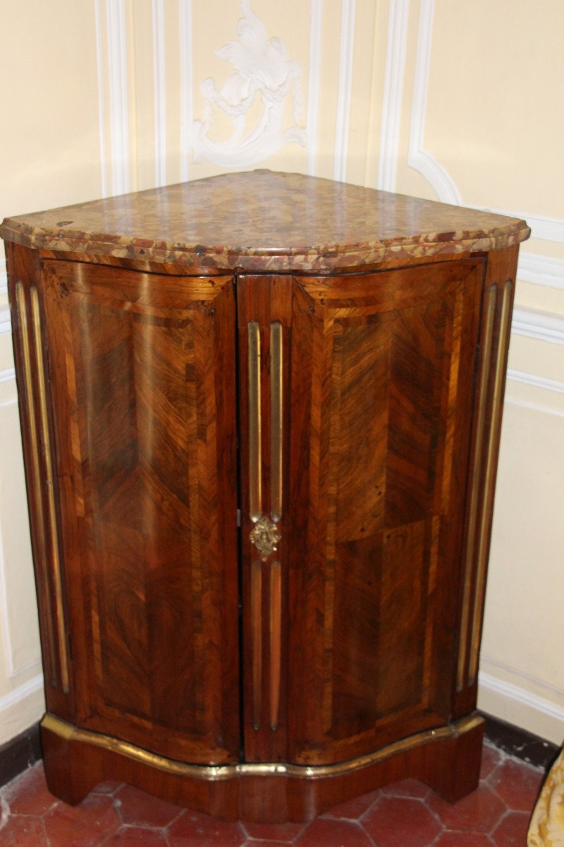 Regency Period Corner Cabinet In Amaranth And Satin Wood, Early 18th Century.-photo-2