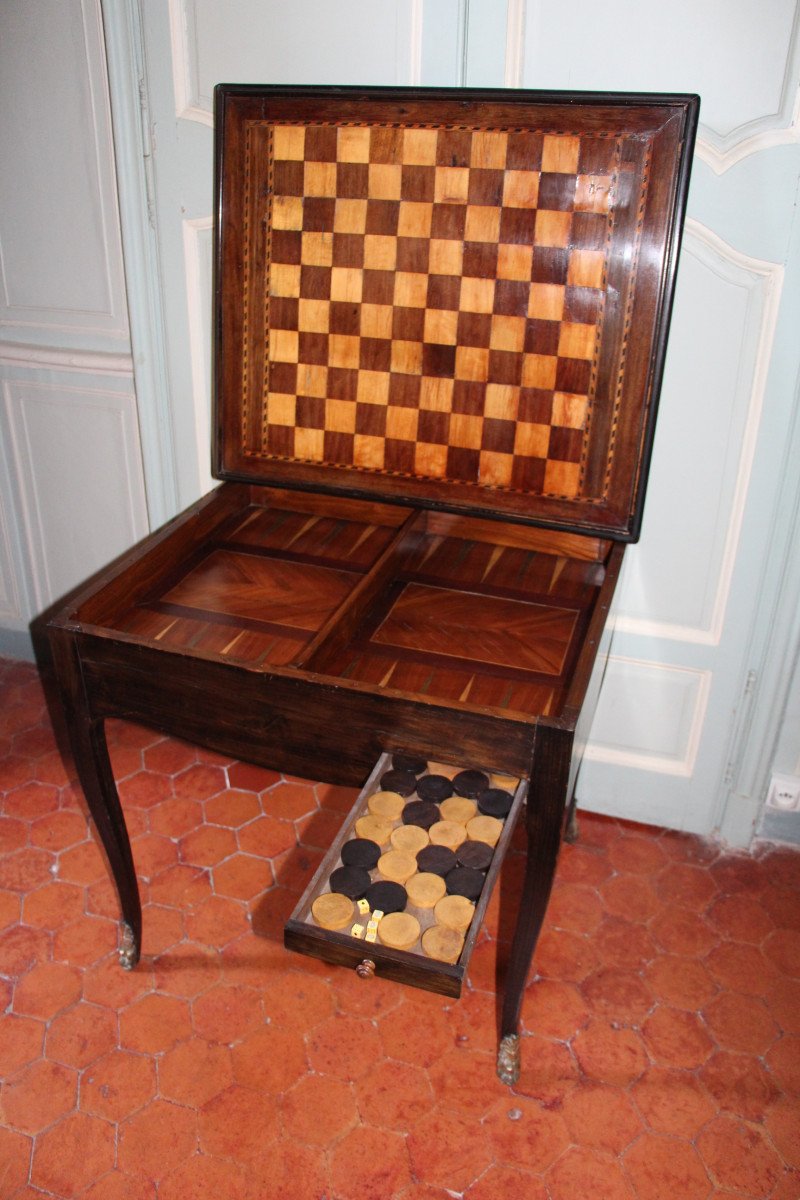 Table  à Jeux d'époque Louis XV, XVIIIe Siècle.-photo-3