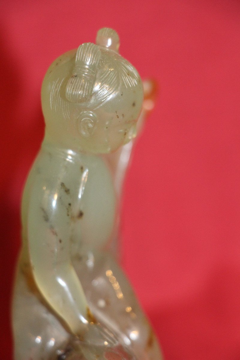 "child And Fish", Jade, China, 19th Century.-photo-7