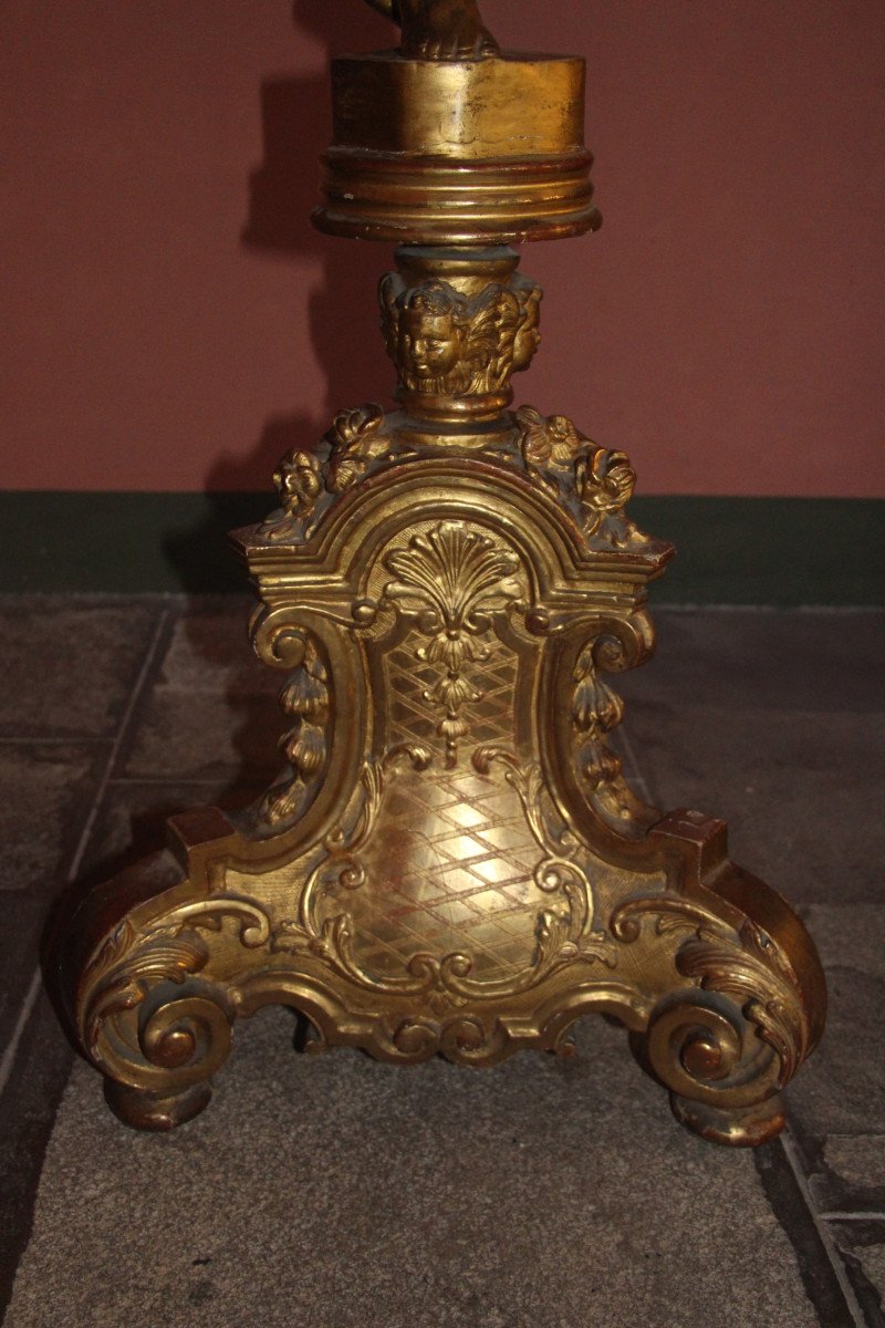 Porte torchère en bois doré, époque de la Régence, XVIIIe-photo-4