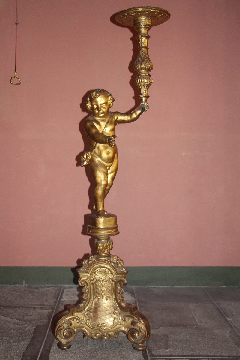 Porte torchère en bois doré, époque de la Régence, XVIIIe