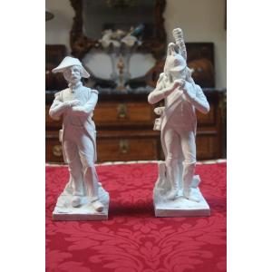 Two Soldiers, Biscuit, Manufacture De Sèvres, 19th Century