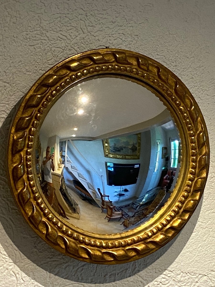 Louis XVI Style Witch Mirror In Golden Wood