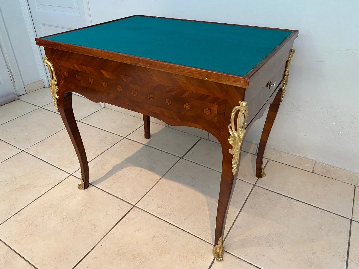 Louis XV Tric Trac Table In Marquetry-photo-3