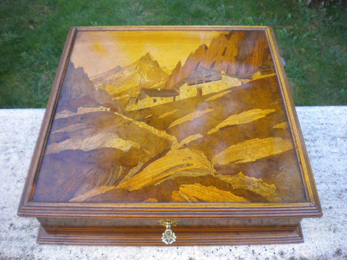 Box Marquetry Signed Emile Gallé