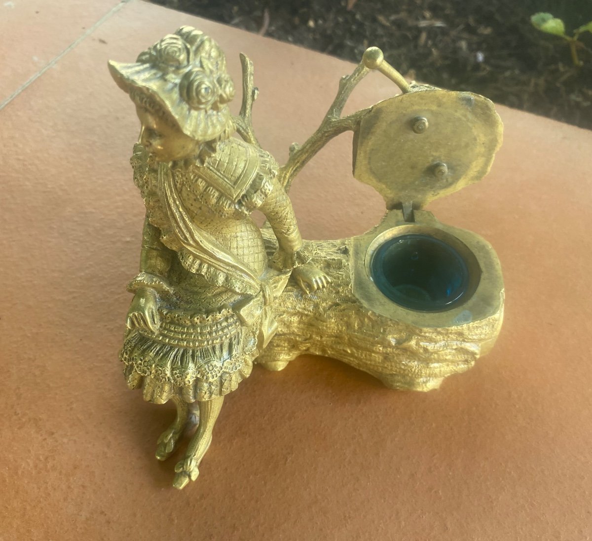 Gilt Bronze Inkwell -photo-4