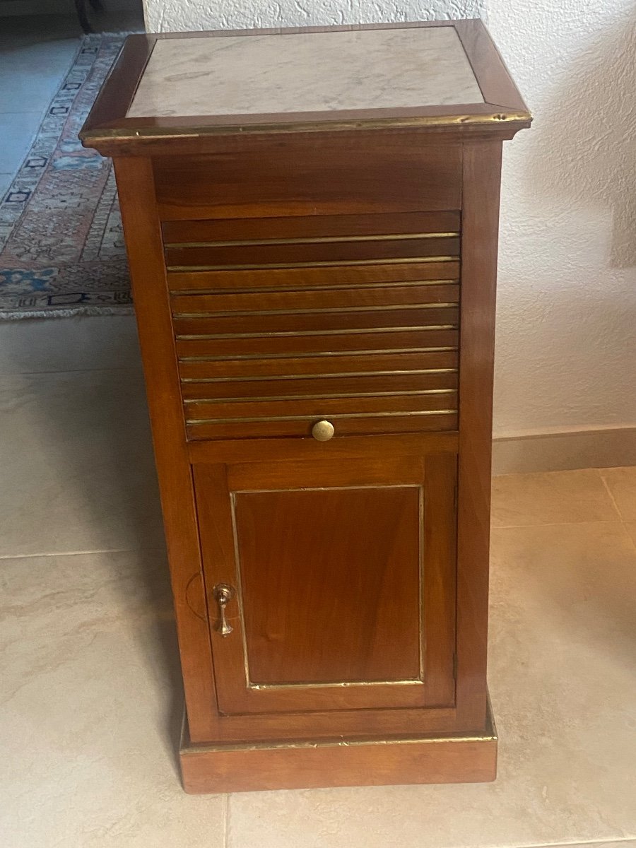 Early 19th Century Walnut Curtain Bedside Table 