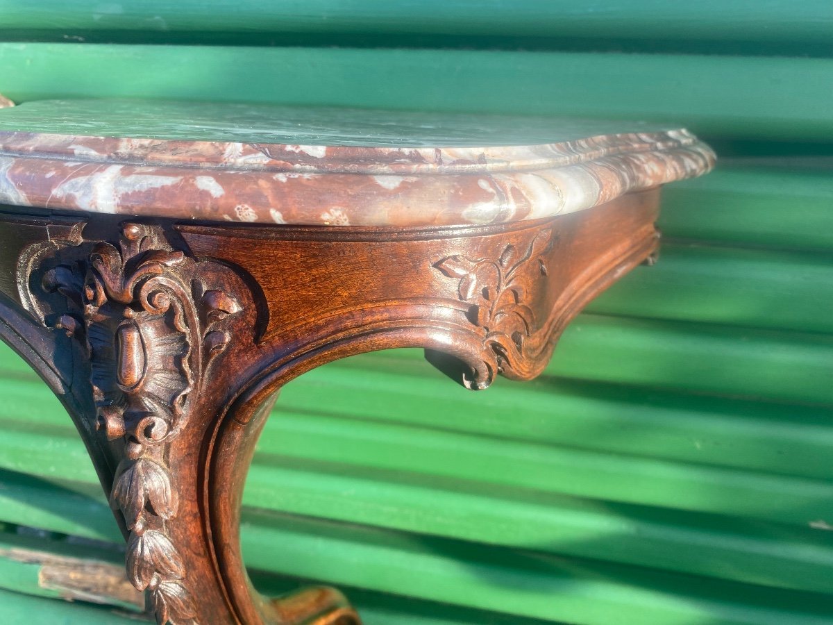 A Pair Of Louis XV Style Rosewood Wall Consoles From Maison Flandrin In Paris -photo-1