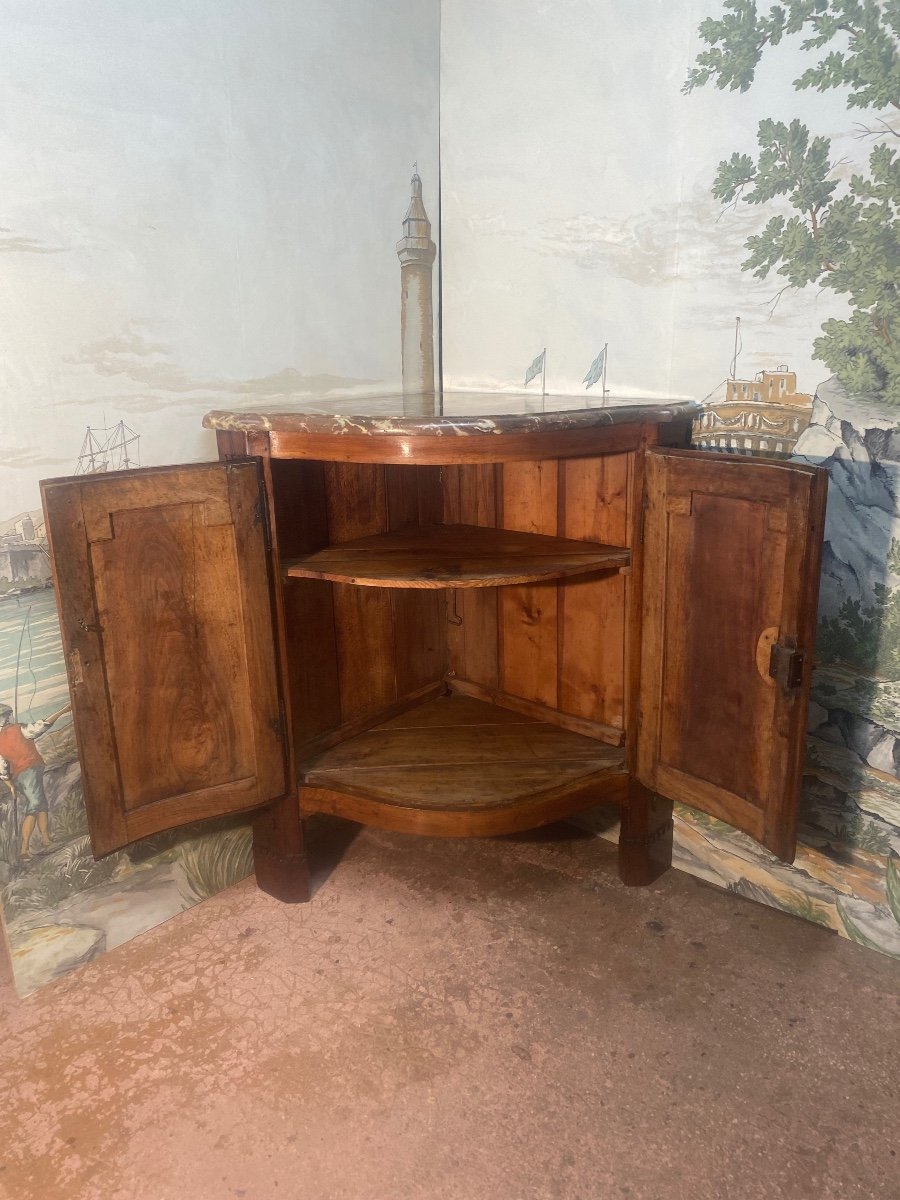 Louis XVI Period Curved Crossbow Corner Cupboard -photo-3