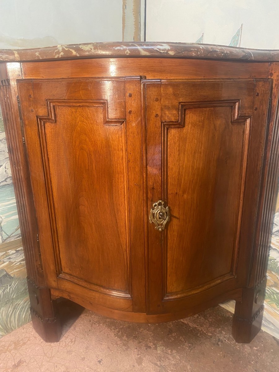 Louis XVI Period Curved Crossbow Corner Cupboard -photo-2