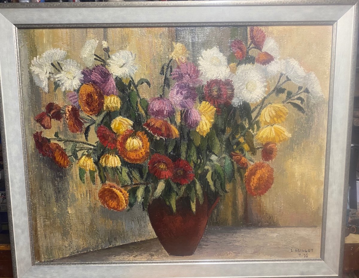 Large Painting Signed And Dated Louis Neillot 1898 1973