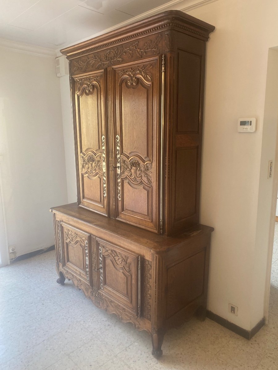 18th Century Double Body Golden Oak Sideboard -photo-3