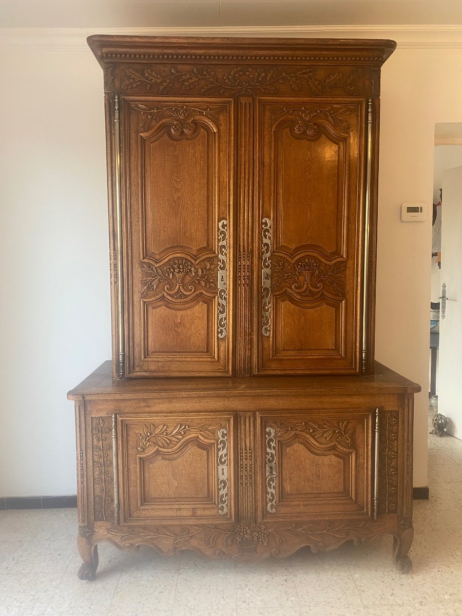 18th Century Double Body Golden Oak Sideboard -photo-7