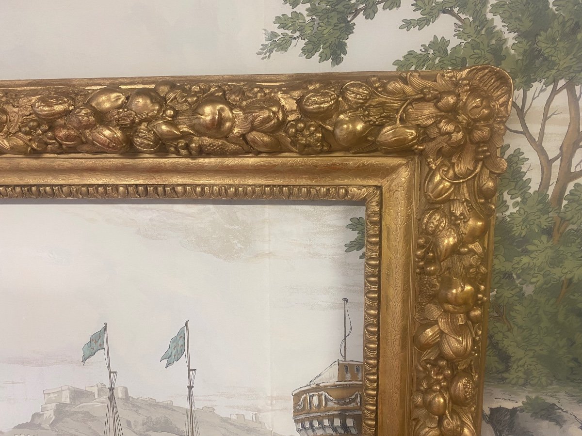 Large 19th Century Frame Gilded With Gold Leaf-photo-3