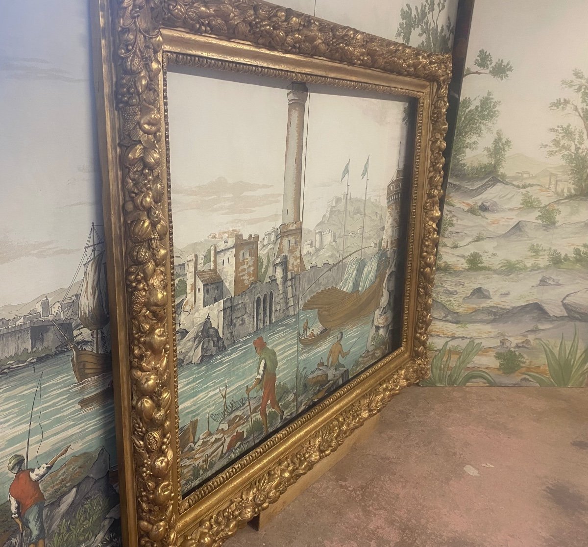 Large 19th Century Frame Gilded With Gold Leaf-photo-2