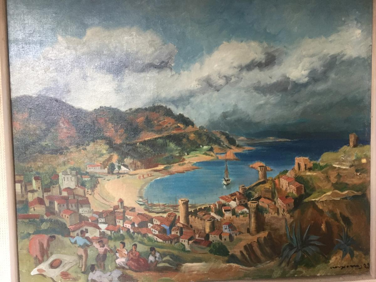 Tossa De Mar Huile Sur Toile-photo-3