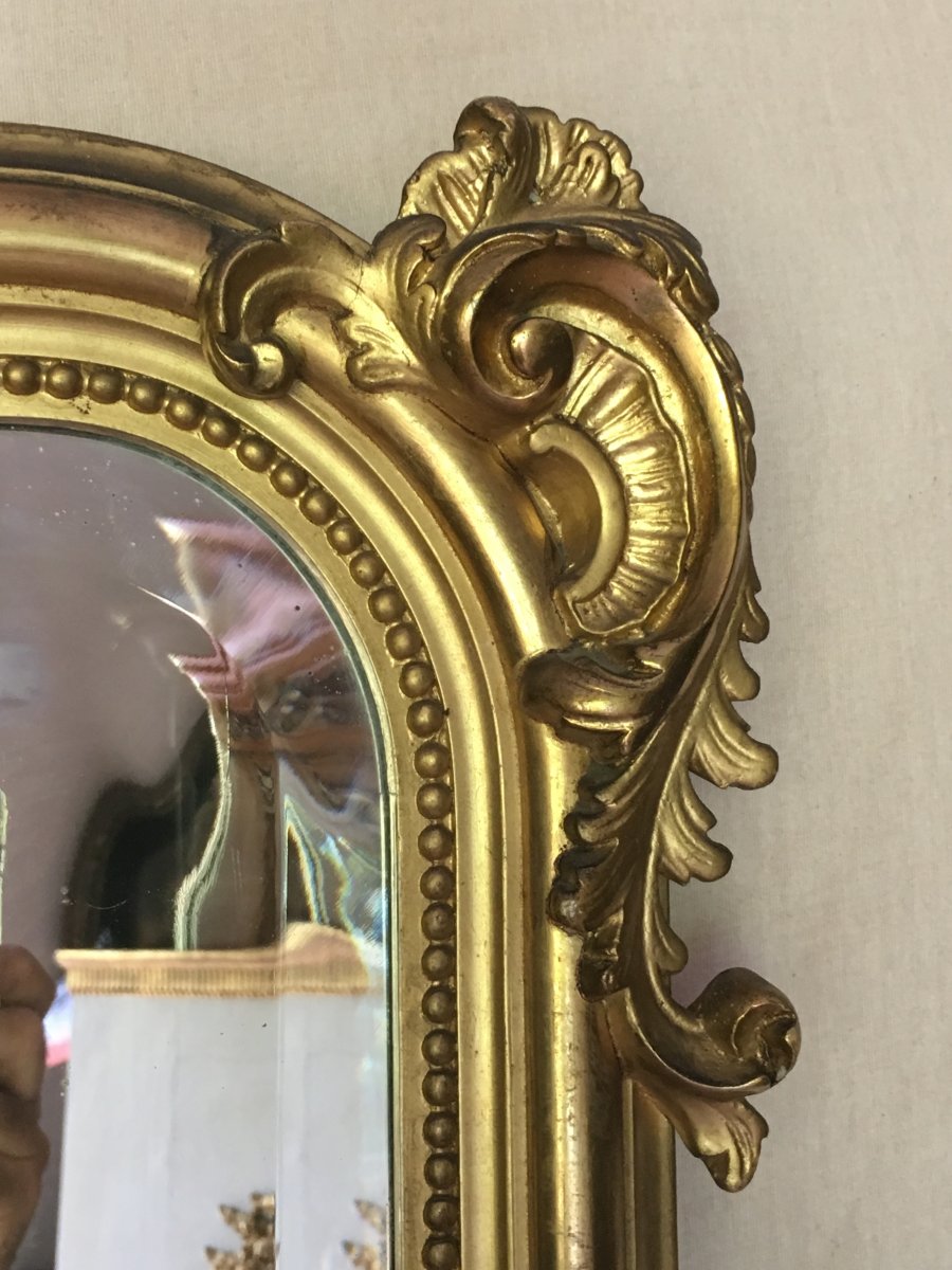 Large Mirror Louis XV Style Golden Leaf-photo-4