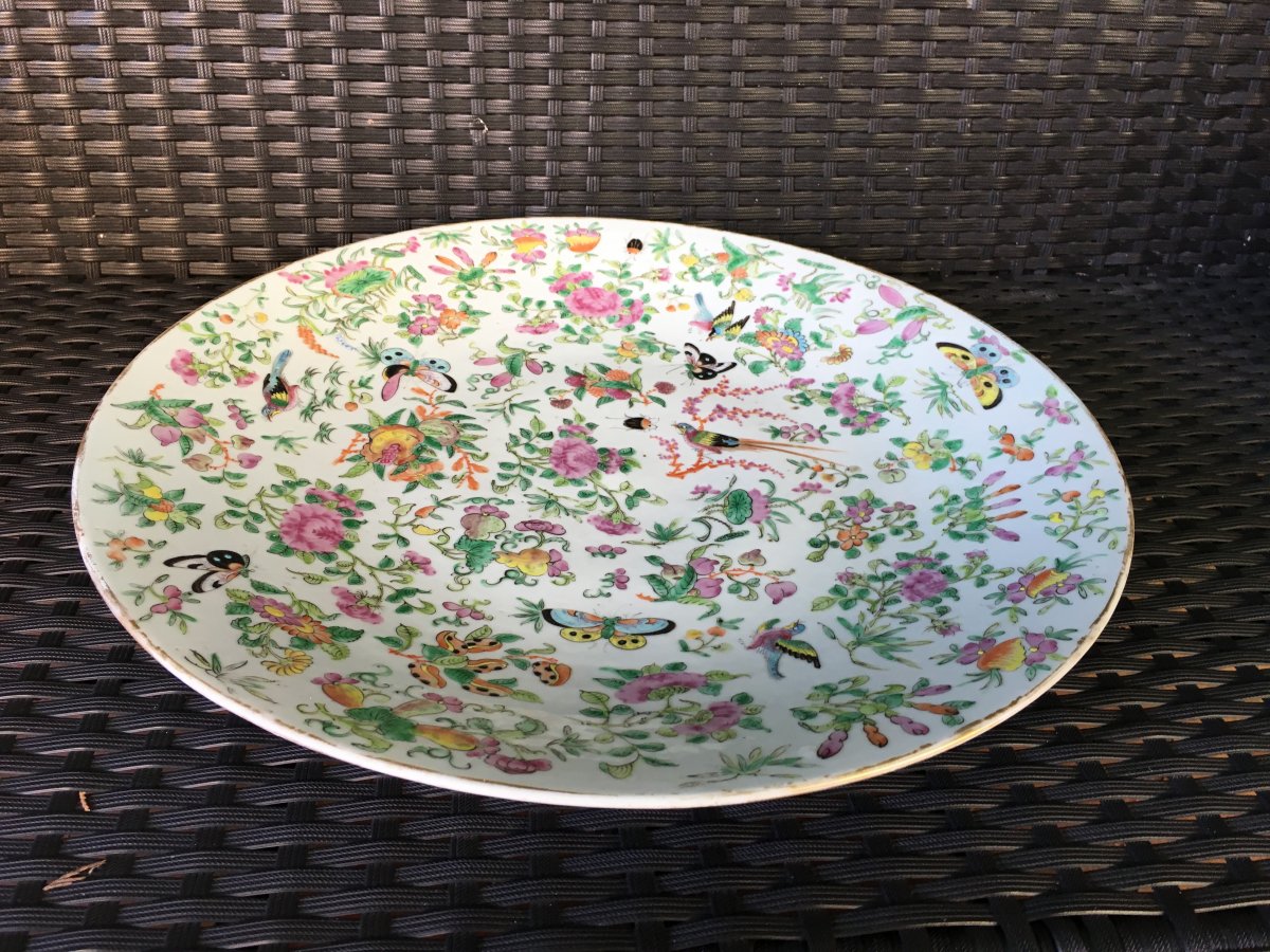 Grand Plat En Porcelaine De Chine 19eme-photo-3