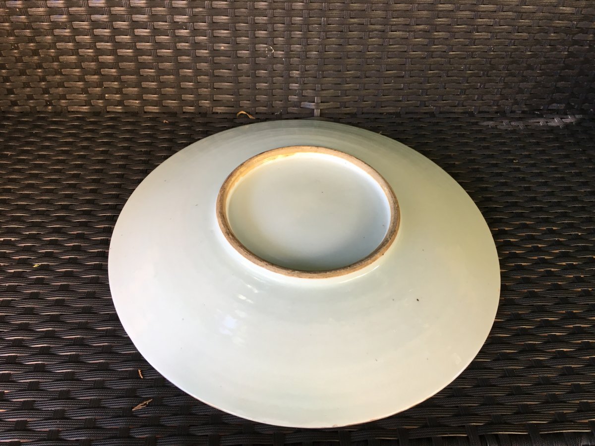 Grand Plat En Porcelaine De Chine 19eme-photo-4