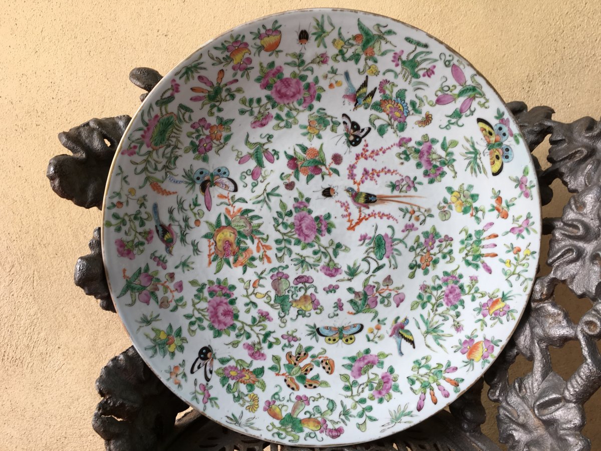 Grand Plat En Porcelaine De Chine 19eme-photo-5