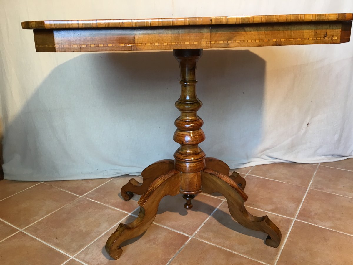 Rectangular Pedestal In Marquetry 19th-photo-4