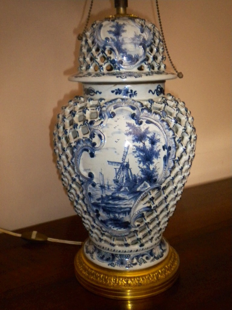 Lampe En Faience De Delf-photo-2