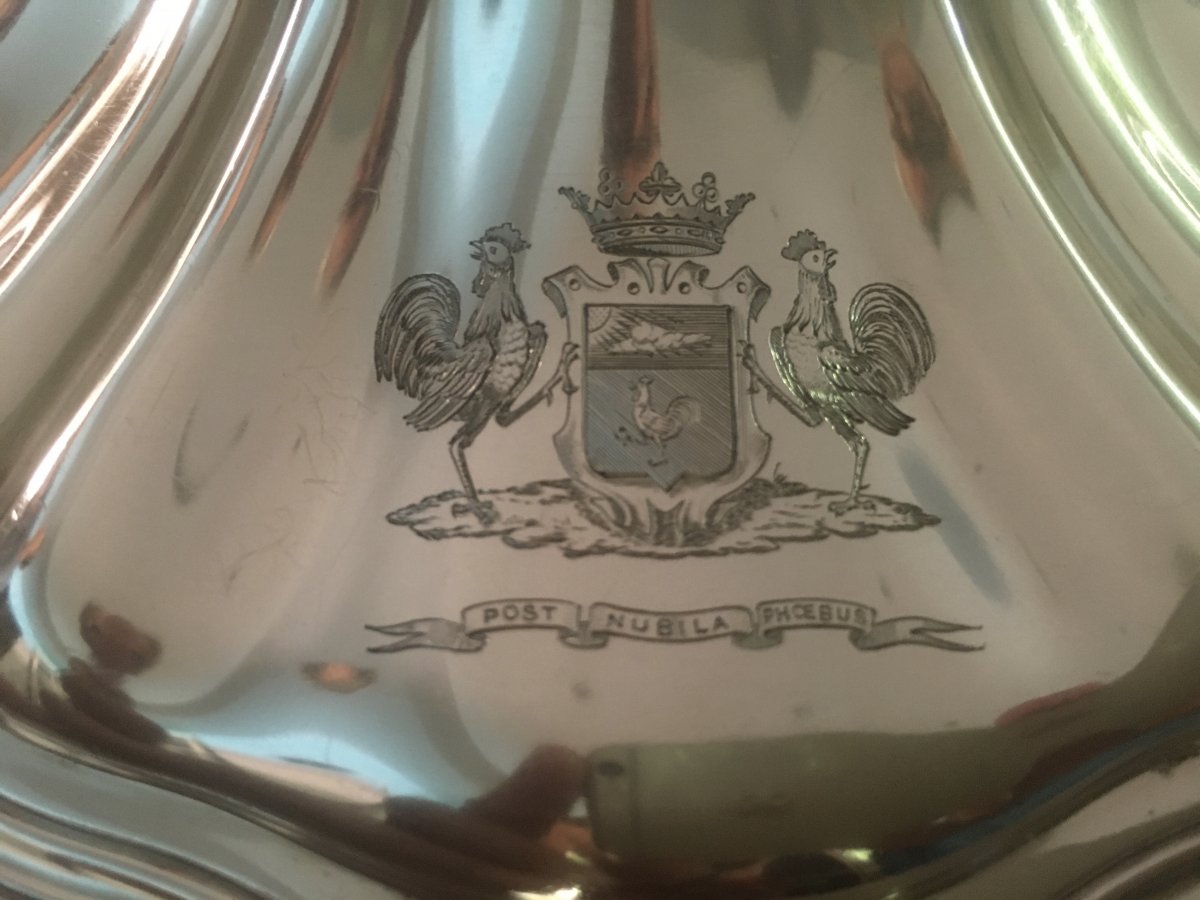 Vegetable Dish And Its Tray With The Coat Of Arms Of François-henry De Gasquet-photo-2