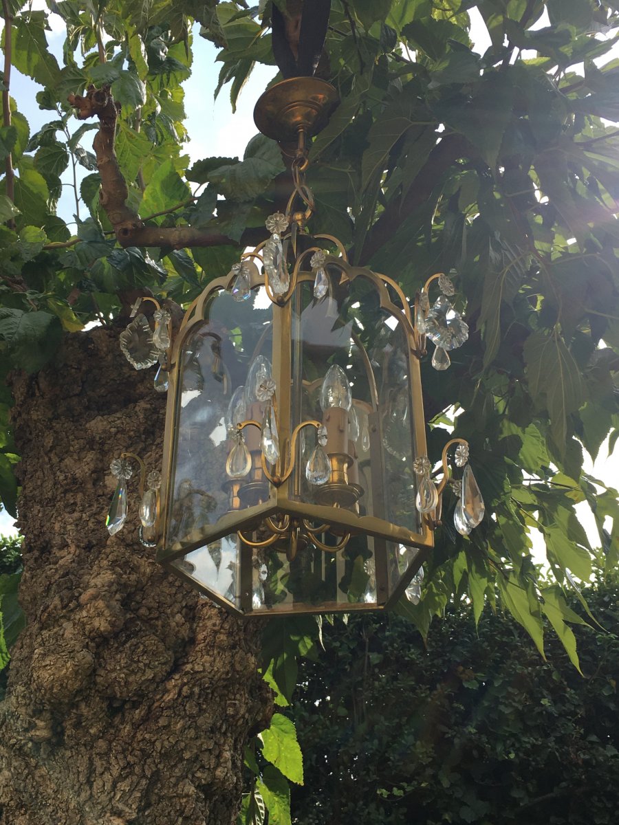 Vestibule Lantern In Bronze And Tassels-photo-3