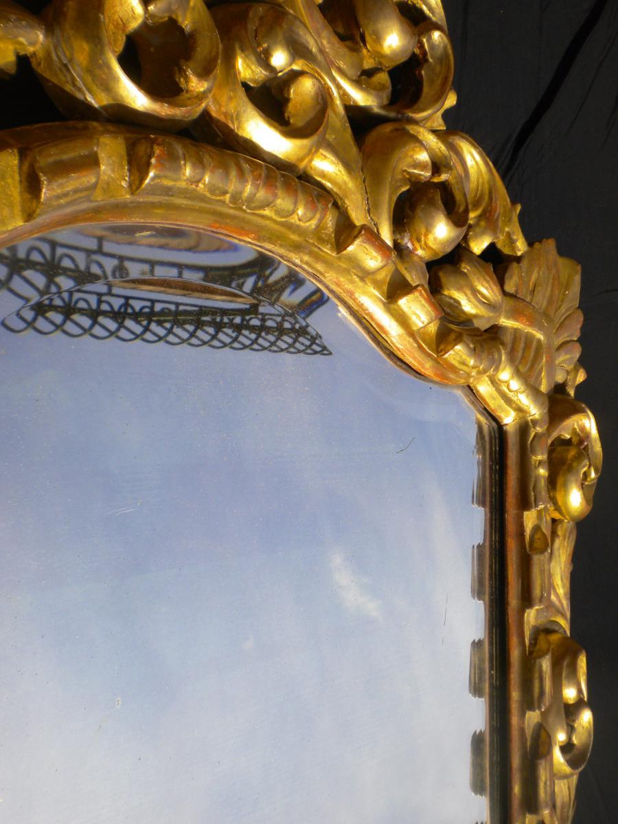 Spectaculaire Miroir de Venise en bois dore-photo-3