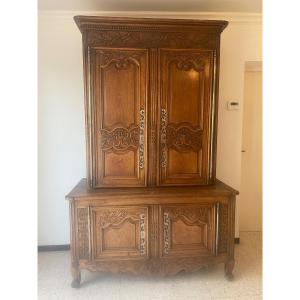 18th Century Double Body Golden Oak Sideboard 