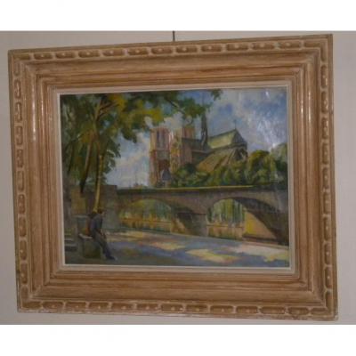 An Oil On Canvas: Notre Dame De Paris