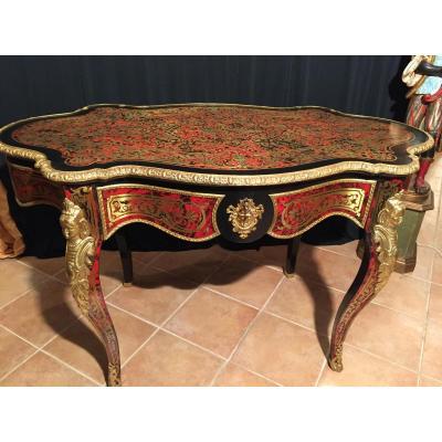Office Table In Shell And Marquetry Napoléon Lll