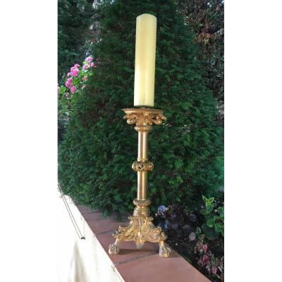 Gilt Bronze Tripod Candle Pique