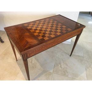 Petite Table De Jeux Grise Et Bois - WOGRSTOL - Bellamy