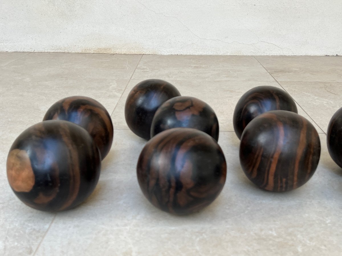 Proantic: Rare Macassar Ebony Balls Croquet Game, Burma