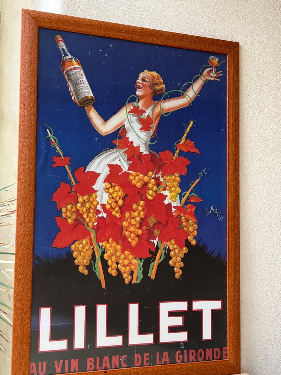 Reprint Of The Lillet Poster After Roby From 1937 Around 1970-photo-5