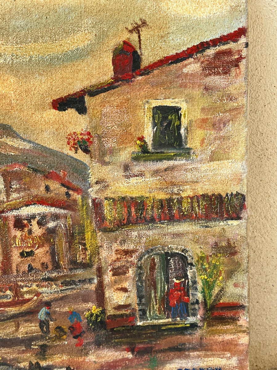 Marine Painting Mediterranean Port 1970-photo-2