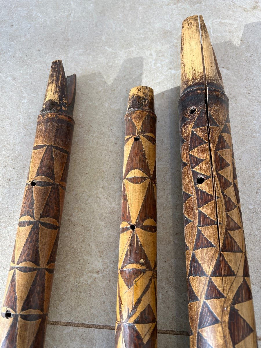 10 Grave Bamboo Flutes Vanuatu Early 20th Century-photo-3